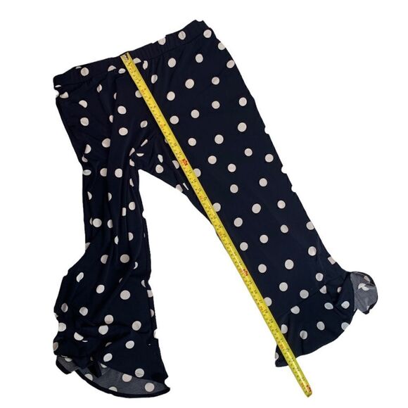 SUSAN Graver Navy Polka Dot Ruffled Petite Pants - Picture 7 of 8